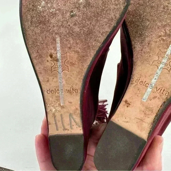 Dolce vita Jade ankle booties size 8 burgundy Nubuck leather  wedge platforms - Picture 7 of 12